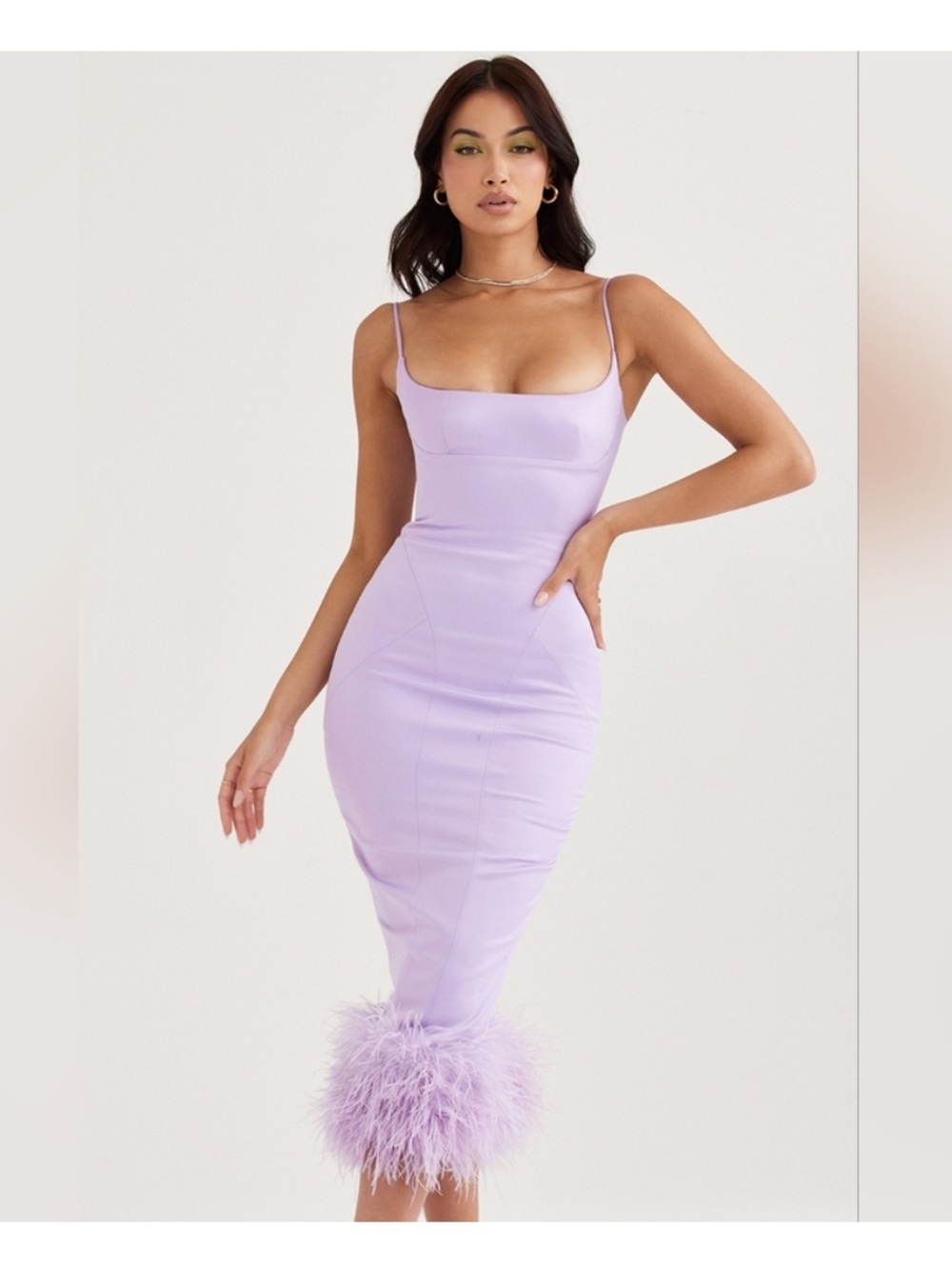 House of CB Orchid Satin Midi Dress